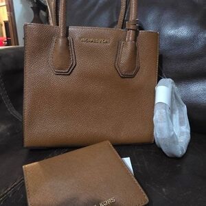 Michael Kors Tan Satchel and Wallet Set